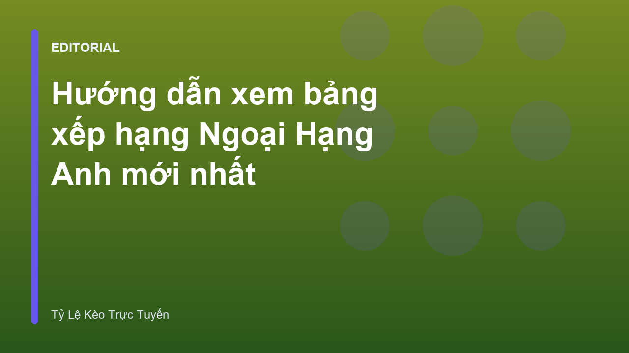 Bảng xếp hạng Ngoại Hạng Anh mới nhất