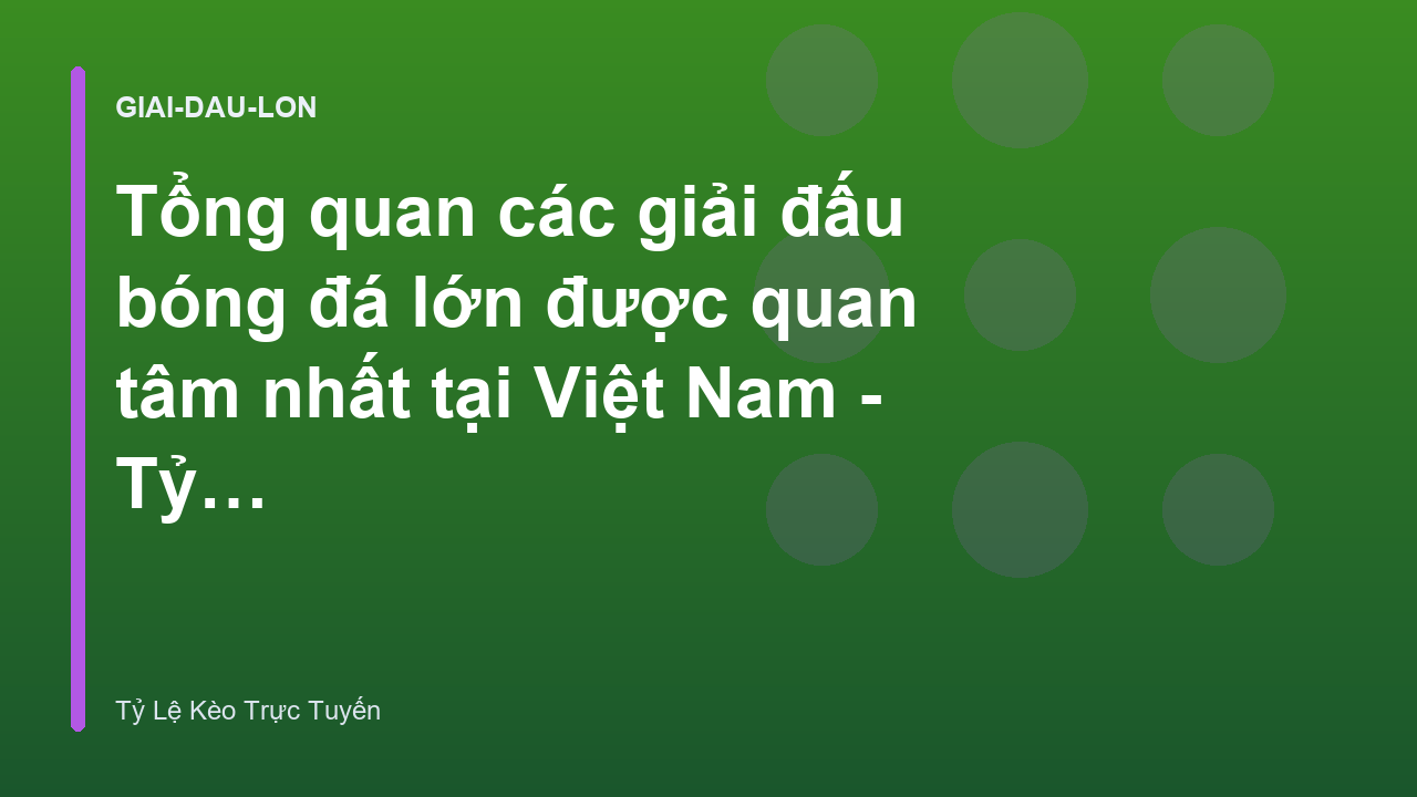Tổng quan các giải đấu bóng đá lớn được quan tâm nhất tại Việt Nam - Tỷ Lệ Kèo Trực Tuyến